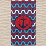 Anchor Waves Microfiber Beach Towel