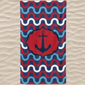 Anchor Waves Microfiber Beach Towel