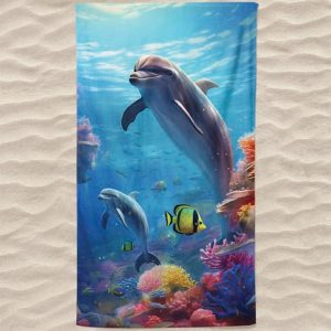 Dolphins Microfiber Beach Towel