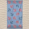 Microfiber Beach Towel Many Striped Anchors