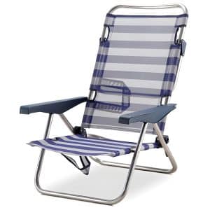 Elsa Riscas Marinera Reclining Aluminum Beach Chair up to Lying Solmar 15468
