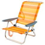 Orange Mediterranean Stripes Reclining Aluminum Beach Chair Solmar 15467