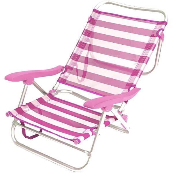 Vanessa Stripes Aluminum Recliner up to Bedtime Solmar 15298 Pink