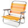 Low Reinforced Aluminum Beach Chair Alexa Stripes Mediterranean Orange Solmar 15475