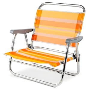 Low Reinforced Aluminum Beach Chair Alexa Stripes Mediterranean Orange Solmar 15475