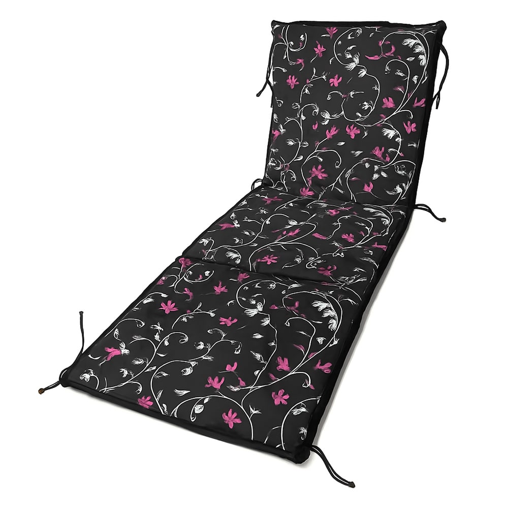 Mattress for chaise longue English Sewing Assorted Black Flowers