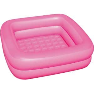 Bestway 51116 Square Inflatable Pool 2 Pink Rings
