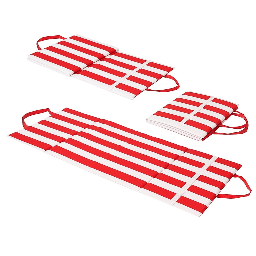 Solmar Red White Stripes Portable Beach Camping Mattress
