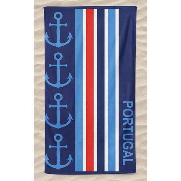 Âncoras Riscas Portugal Cotton Beach Towel