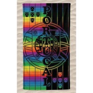 Quinas Portugal Colorful Shield Cotton Beach Towel