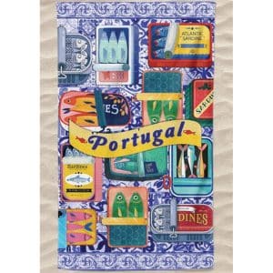 Microfiber Beach Towel Azulejos Latas de Sardina PortugalMicrofiber Playa Towel Azulejos Latas de Sardina Portugal