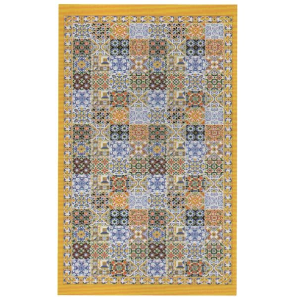 Microfiber Beach Towel Typical Tiles Yellow Edge
