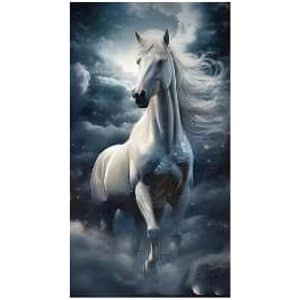 Towel-Beach-Microfiber-Horse-White