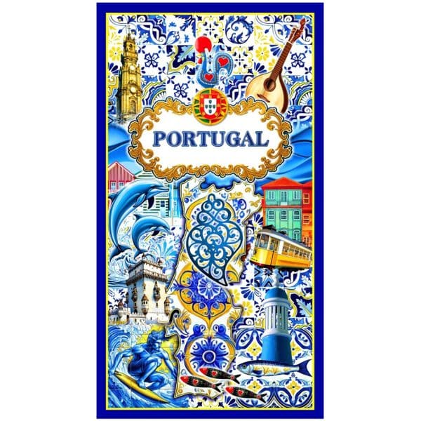 Colorful Portugal Motifs Microfiber Beach Towel