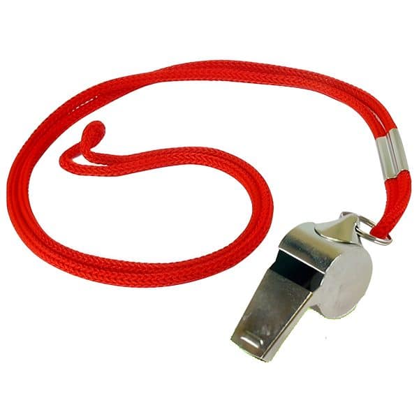 Apito Profissional de Metal com Cordão para Pescoço Solmar 06015