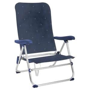 Aremar Blue Gloss Reinforced Reclining Aluminum Beach Chair