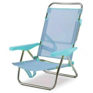 Elsa Light Blue Reclining Aluminum Beach Chair for Lying Down Solmar 15469