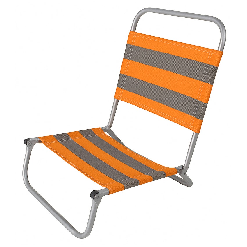 Cadeira de Nylon de Areia Nacional Riscas Laranja e Preto