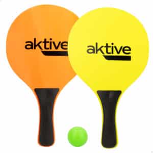 Conjunto Raquetes Praia Fluorescentes Criança com Bola Aktive 62193