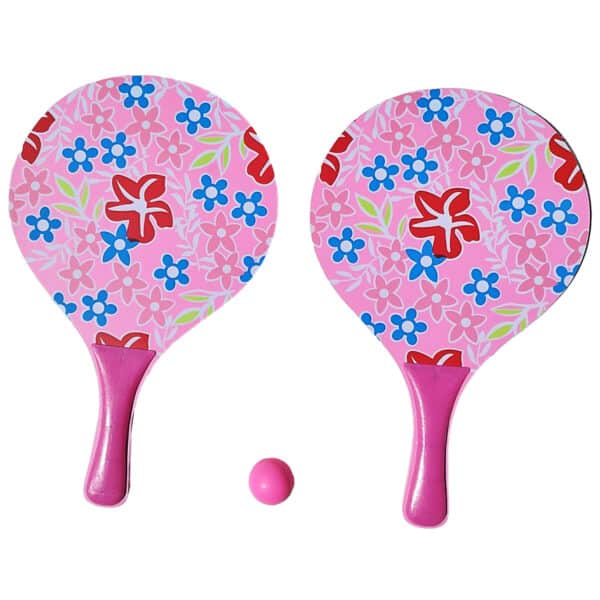 Pink Flowers Traditional Beach Paddle Set Menta & Limón