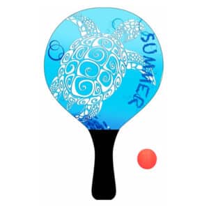 Conjunto Raquetes de Praia Tradicional Tartaruga com Bola Aremar Azul