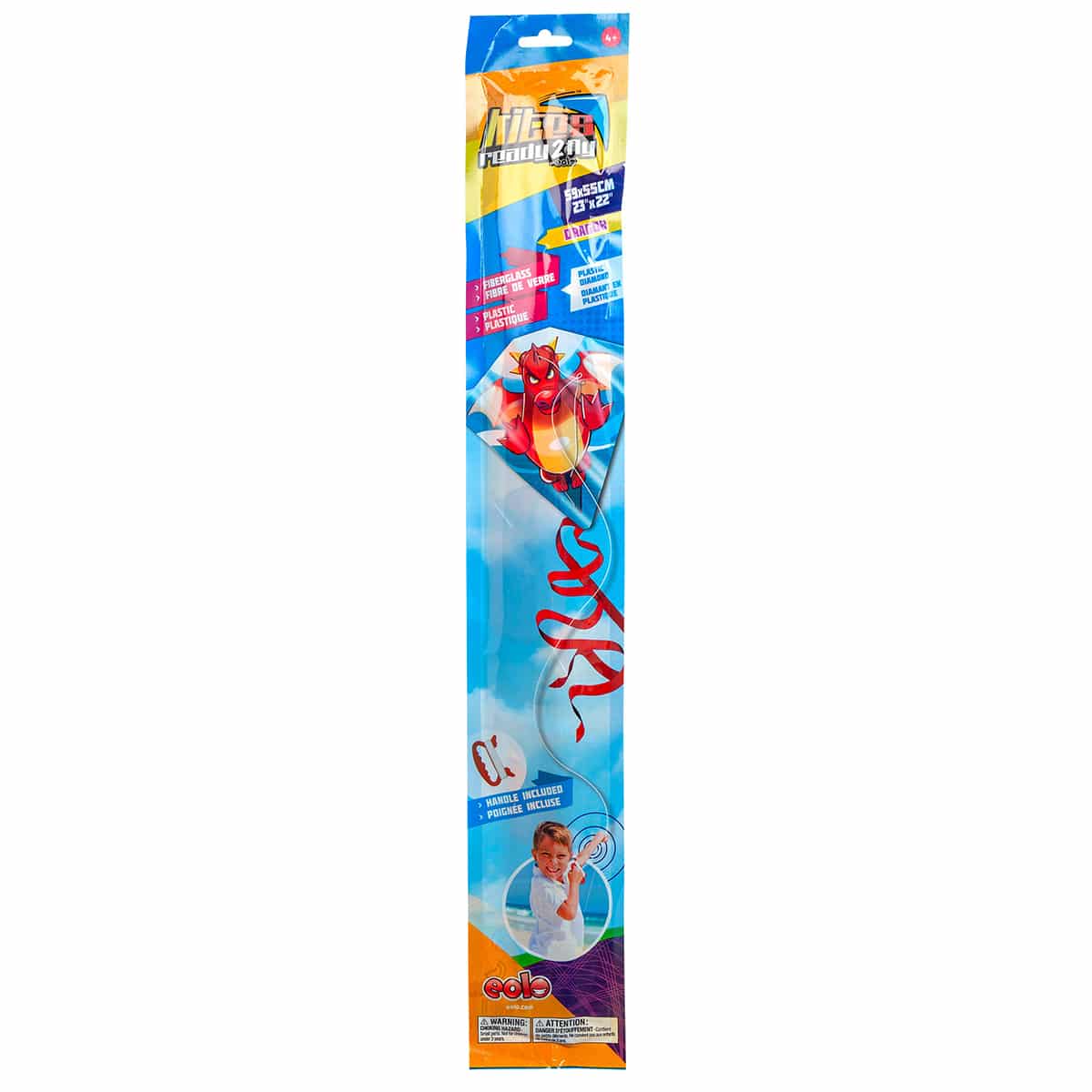 Papagaio de Plástico em Forma de Diamante 59x55 cm Color Beach 44929 Dragão