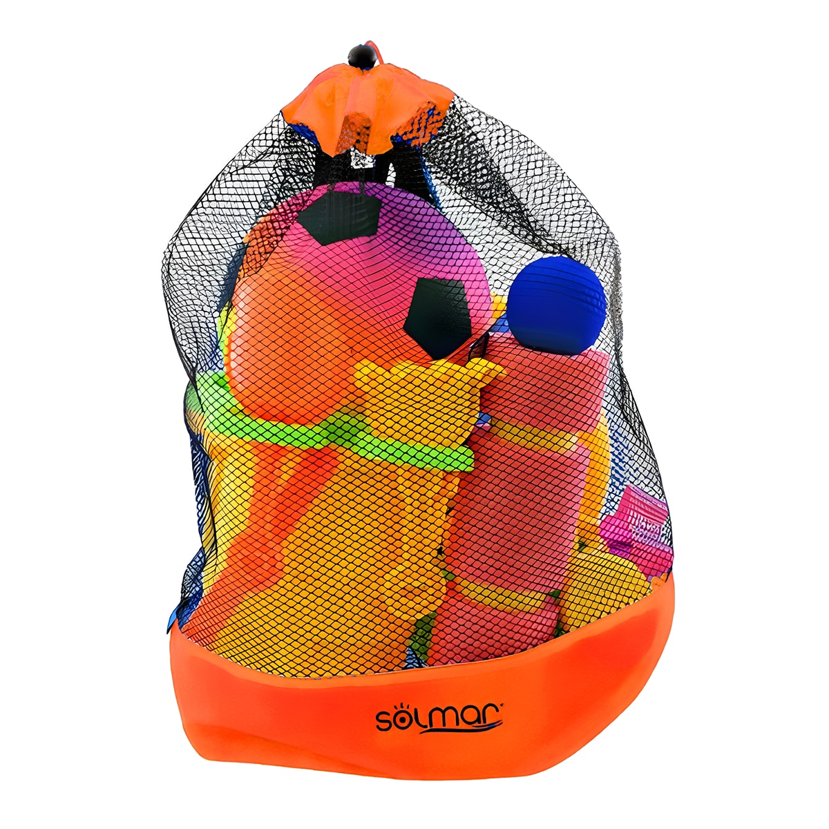Saco Mochila de Praia em Rede Poliéster Solmar 20735 Laranja