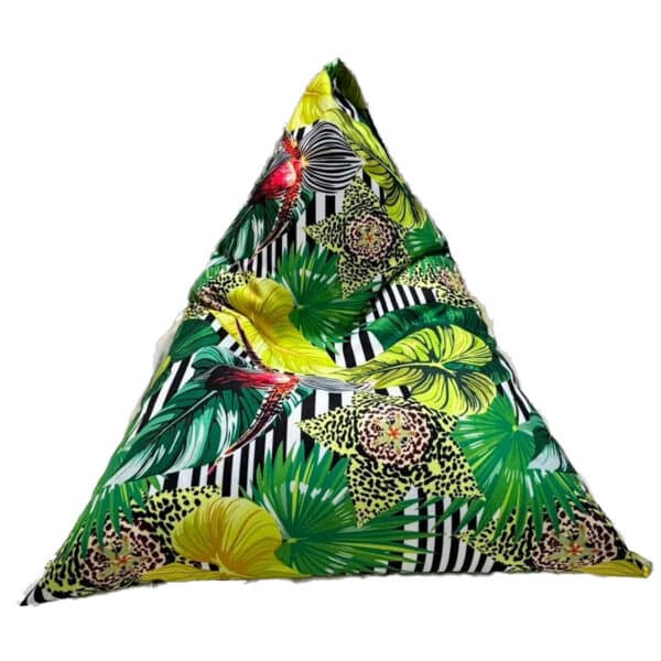 Puff de Praia de Lona Impermeável com Alça Tropical Verde